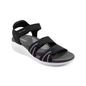 Easy Spirit Weber Sporty Sandals Light Wedge Comfort Walking Black sz 9 MSRP $69